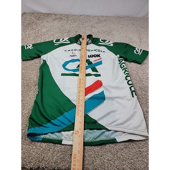 Credit Agricole Cycling Shirt Vintage Zip Up Terry Cloth Lined 80s Medium - Picture 11 of 16